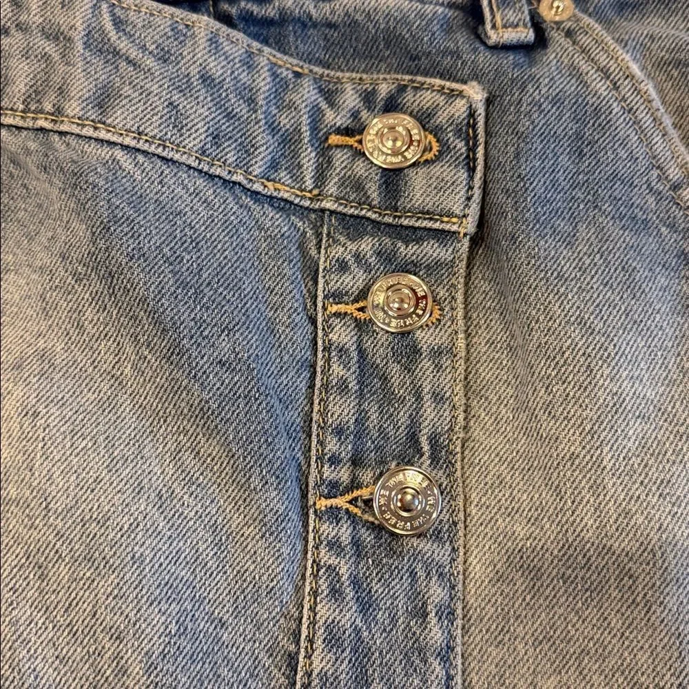 We The Free by Free People Wynne Denim Skirt Size 27 Light Indigo A-Line